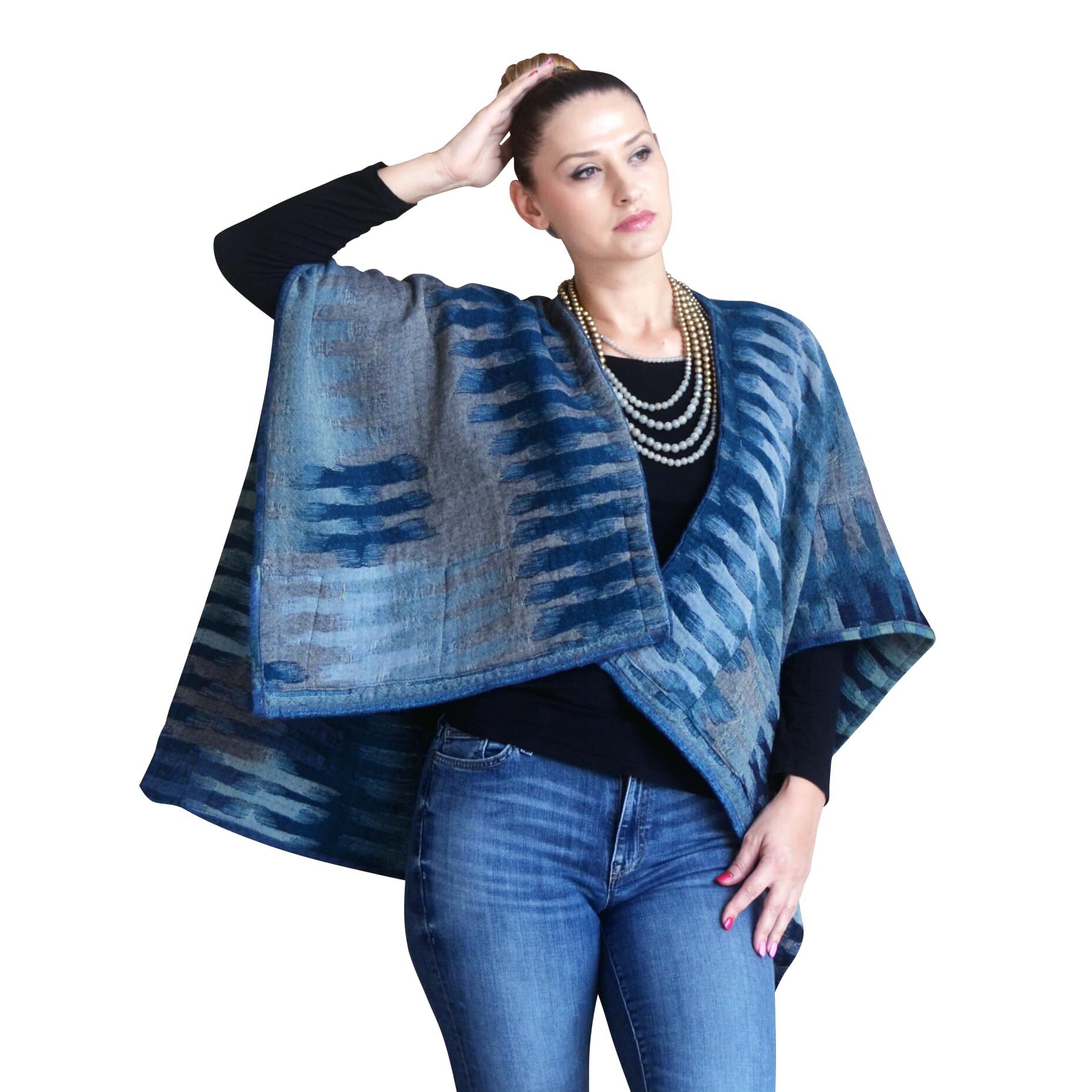 6275 100% Australian Superfine Merino Wool Handmade Reversible Open Front
